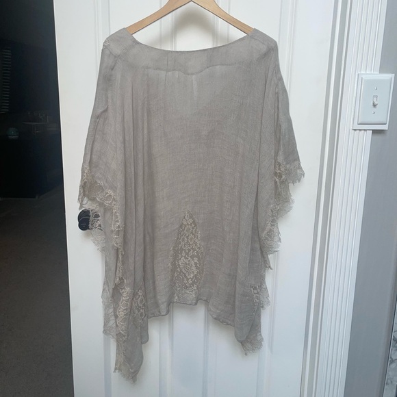 FLORABELLA Tivoli Short 100% Linen Gauze Tunic {$337} SKU# Tivoli-Sht-White Tan - Picture 9 of 9